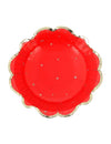 8 Weihnachtsschalen zeitlos rot-gold 13,5 cm