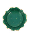 8 Weihnachtsschalen zeitlos dunkelgrün-gold 13,5 cm