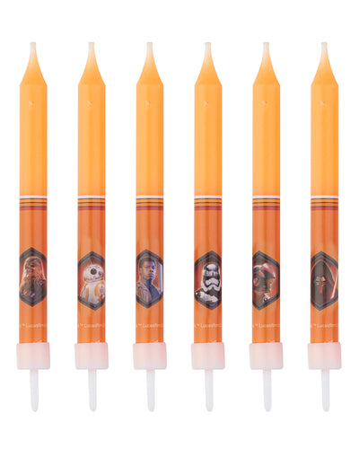 Star Wars Geburtstagskerzen für Kinder, orange, mit Figuren