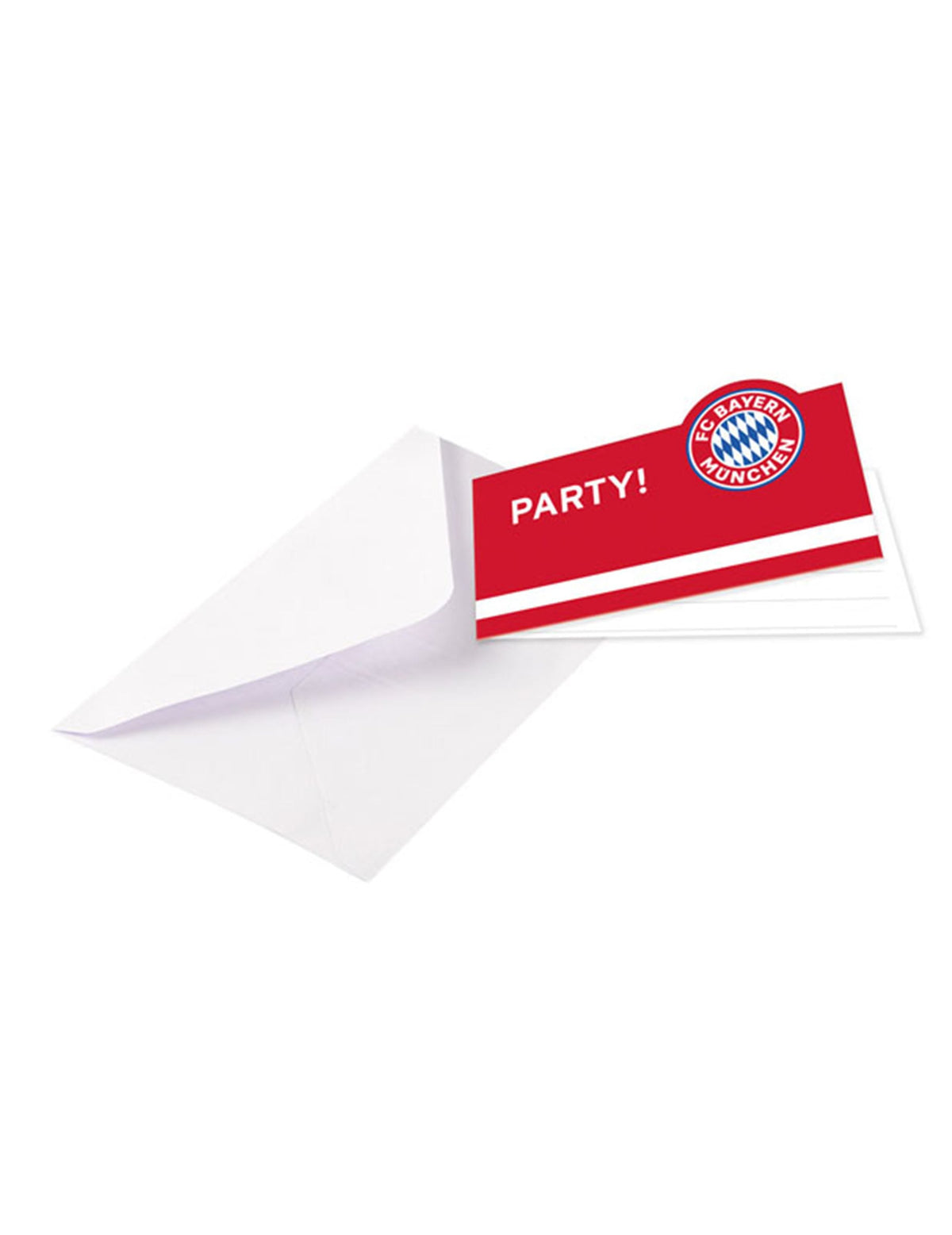 8 cartes d'invitation avec enveloppes FC Bayern Munich pour fête rouges et blanches
