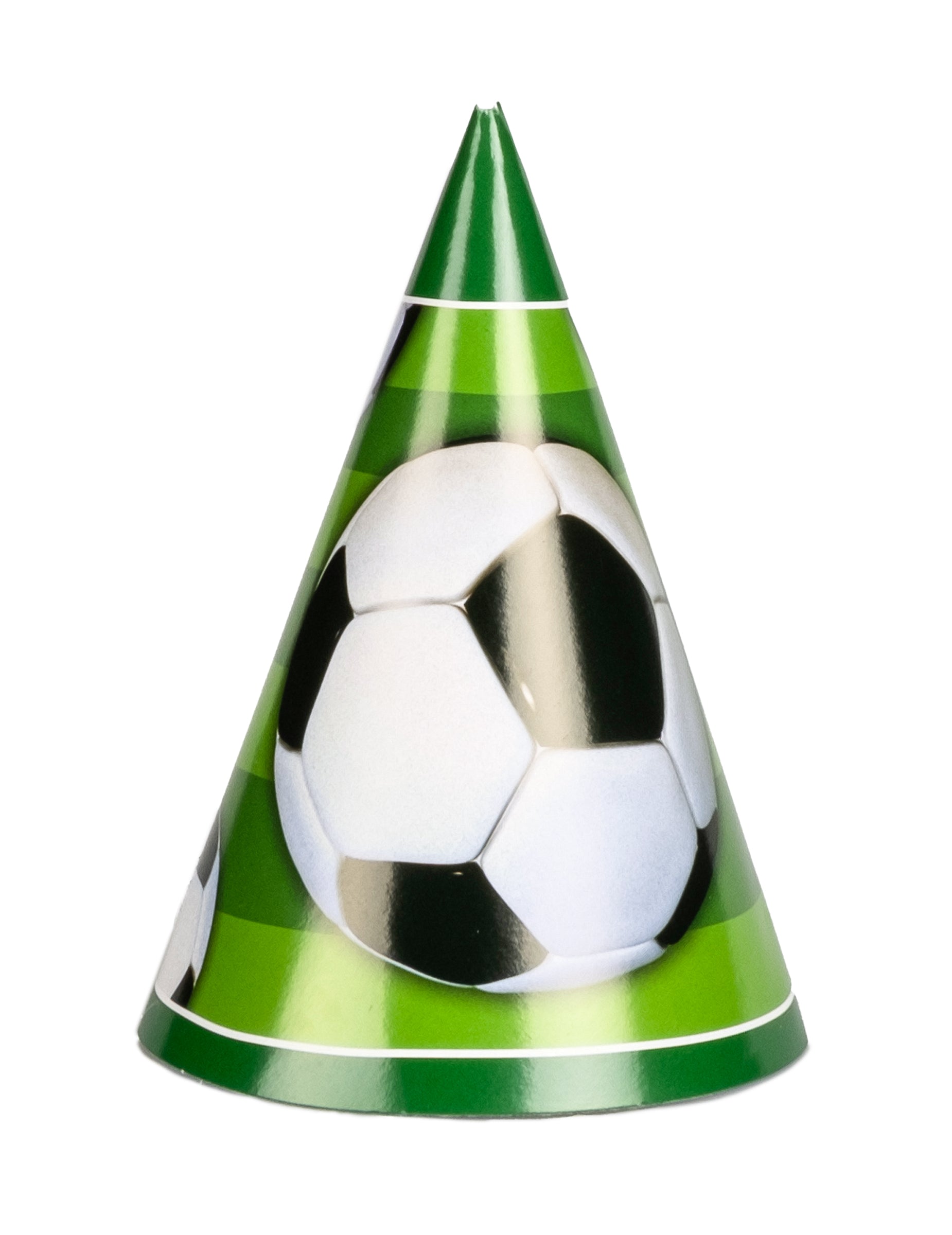 Chapeau foot pour fête vert en carton avec motif ballon 3d