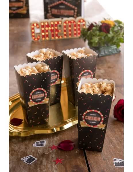 Karton-Popcornbecher Hollywood in Szene gesetzt