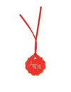 8 Geschenkanhänger Frohe Weihnachten klassisch Rot & Gold 4,5 cm