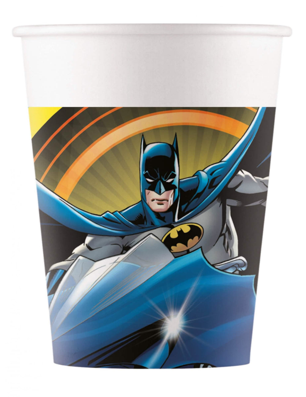 Pappbecher Batman für Kinder Blau und Weiß