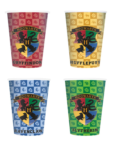 8 Harry Potter™ Huser Pappbecher 266 ml