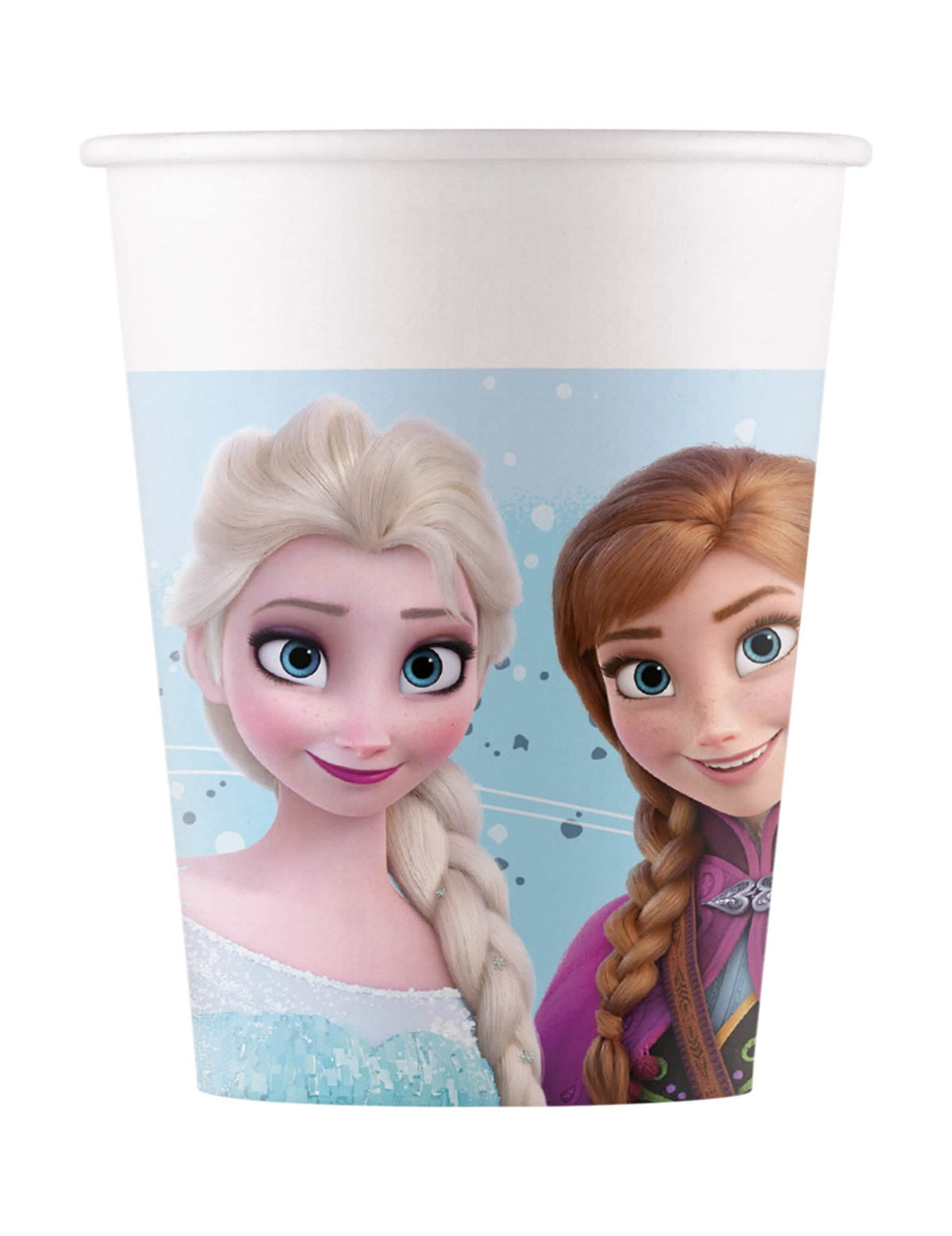 Gobelets en carton La reine des neiges Frozen pour enfant bleu clair avec Elsa et Anna