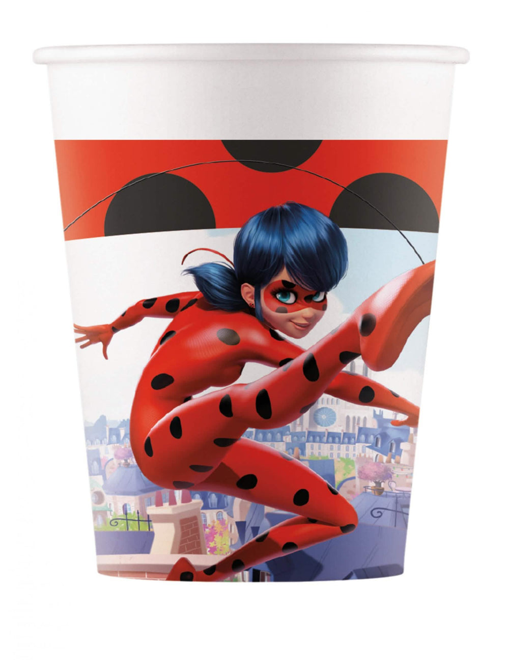 Pappbecher Miraculous - Ladybug für Kinder rot und schwarz illustriert