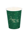 8 Becher Frohe Weihnachten in British Green und Gold 25,5 cl