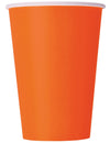 Gobelets en carton orange pour fête 210 ml