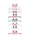 8 lunettes en carton rigolotes Sweety Xmas pour Noël multicolores aux motifs de fête