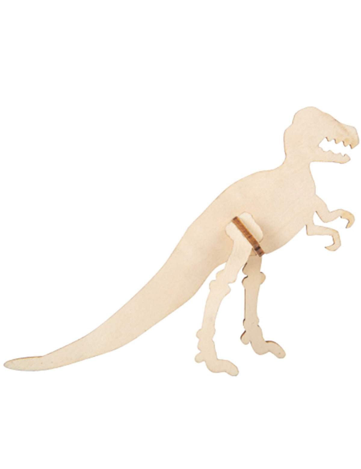 Marque-place dinosaure 3D T-Rex pour anniversaire en bois naturel