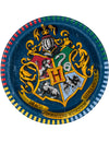 Assiettes en carton Harry Potter bleues avec blason Poudlard