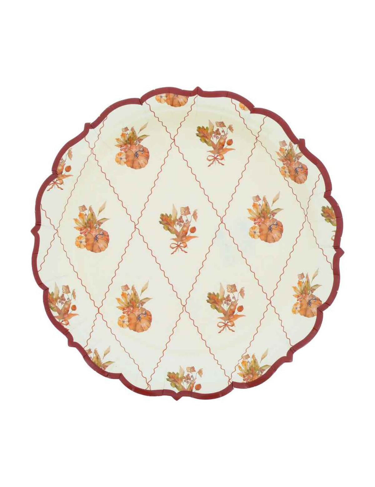 8 Pappteller "Cottage Living" – 18 cm für Herbst-Events