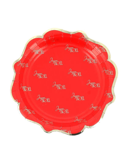 8 kleine Teller Frohe Weihnachten Zeitlos Rot und Gold 18 cm