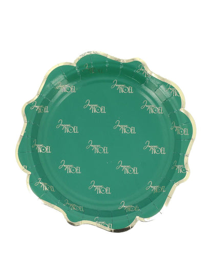 8 kleine Teller Frohe Weihnachten Klassik Tannengrün und Gold 18 cm