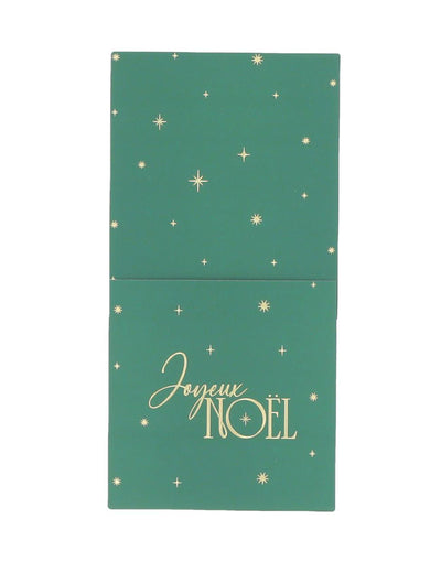 8 Bestecktaschen Frohe Weihnachten Dunkelgrün & Gold 10 x 20 cm