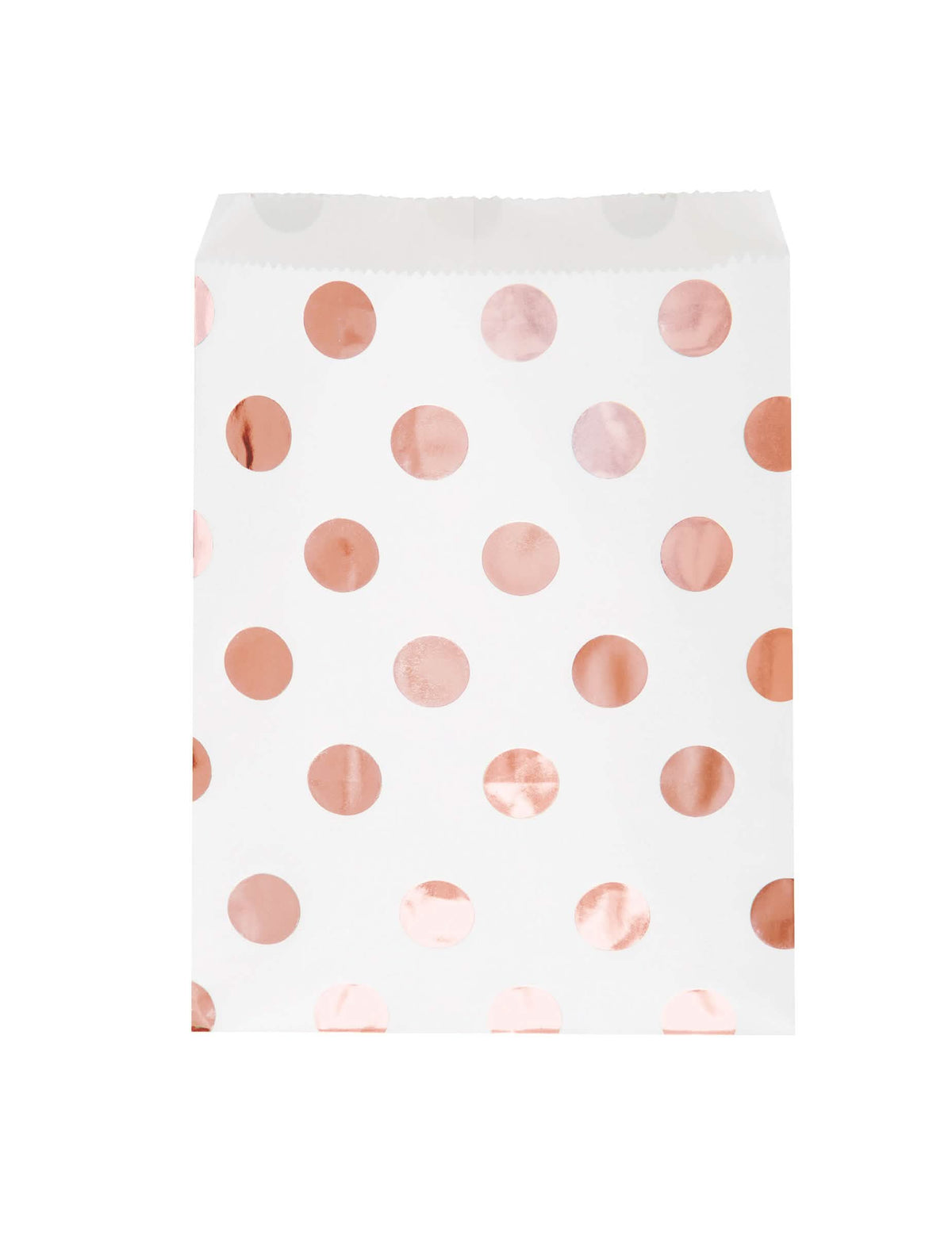 Sacs cadeaux en papier à pois pour bonbons blancs et rose gold