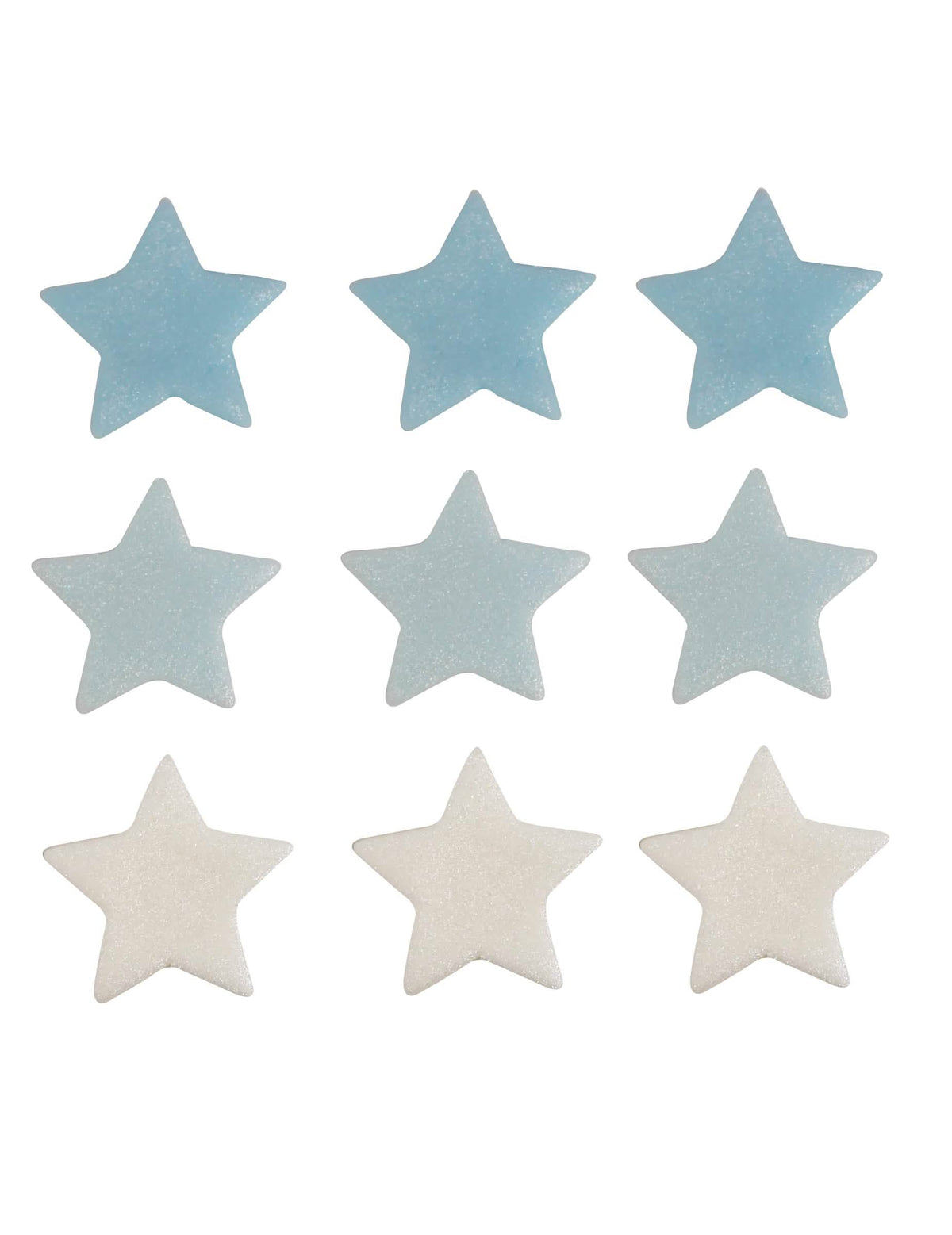 Décorations gâteau en sucre étoiles pour pâtisserie bleues et blanches