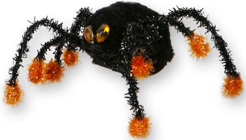 Araignée noire avec des pattes noires pour décoration noire et orange aux yeux brillants