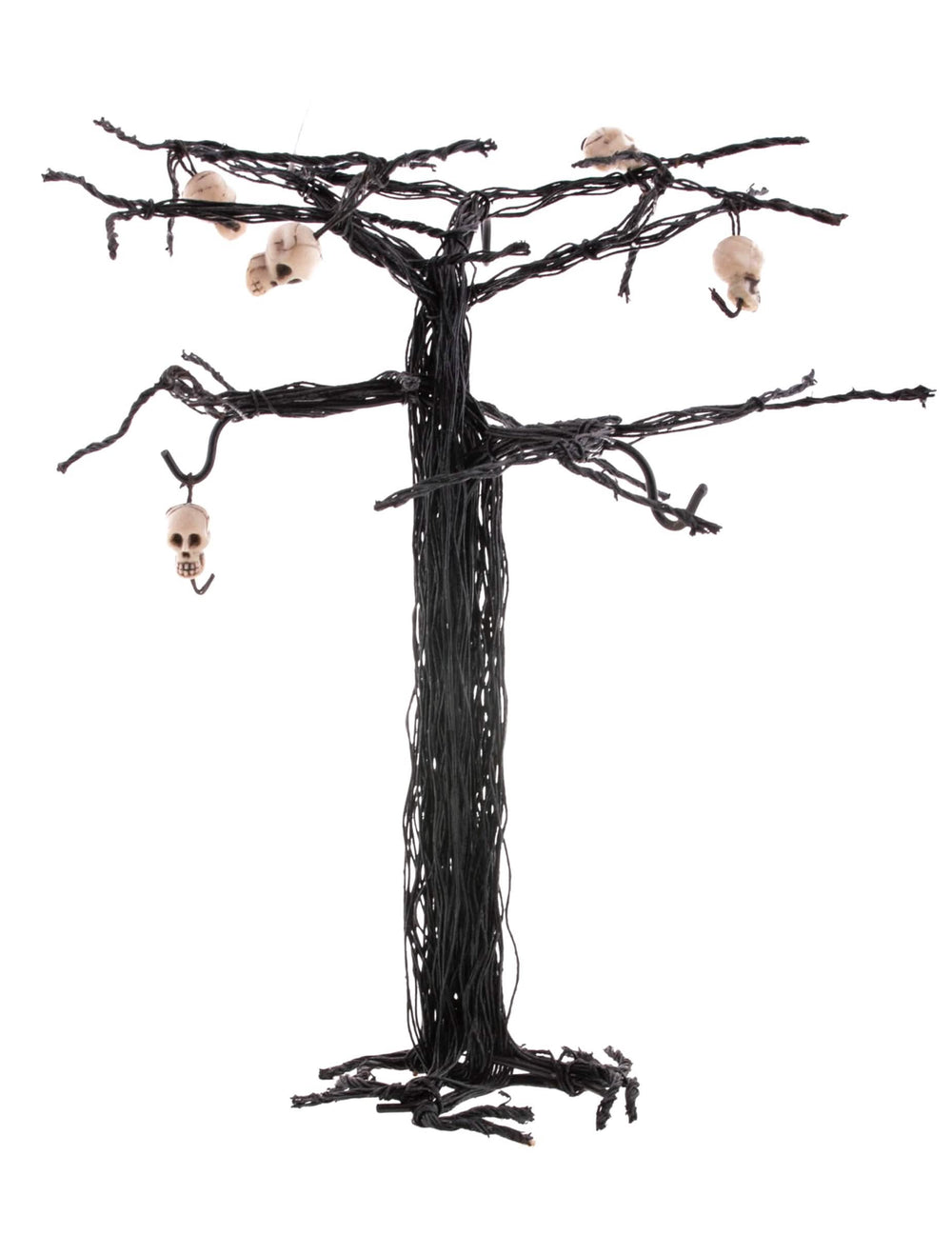 Arbre d'Halloween avec crânes pour décoration noir et blanc