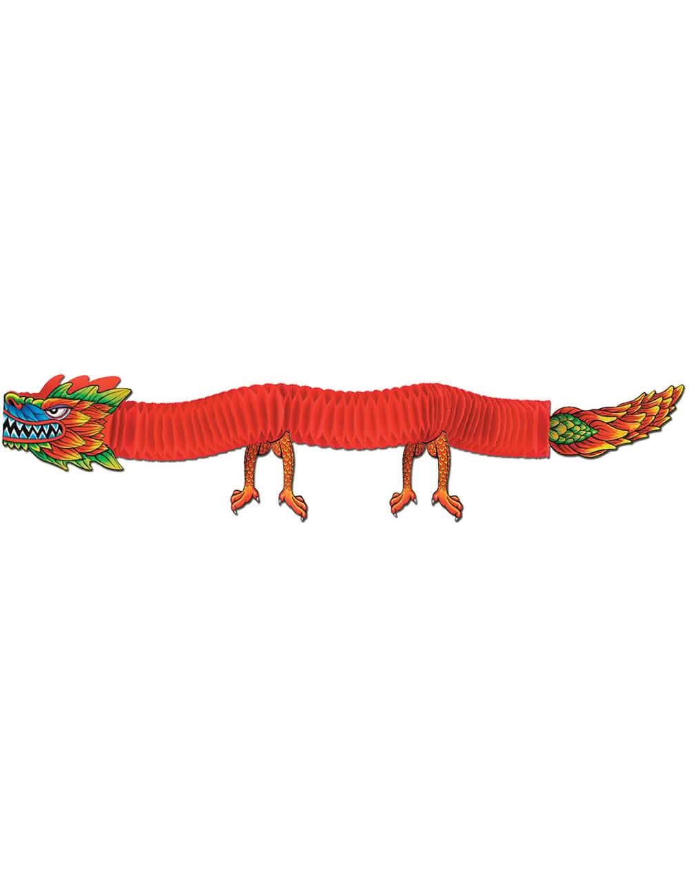 Wanddekoration chinesisches Neujahr Rot Drachen aus Wabenpapier