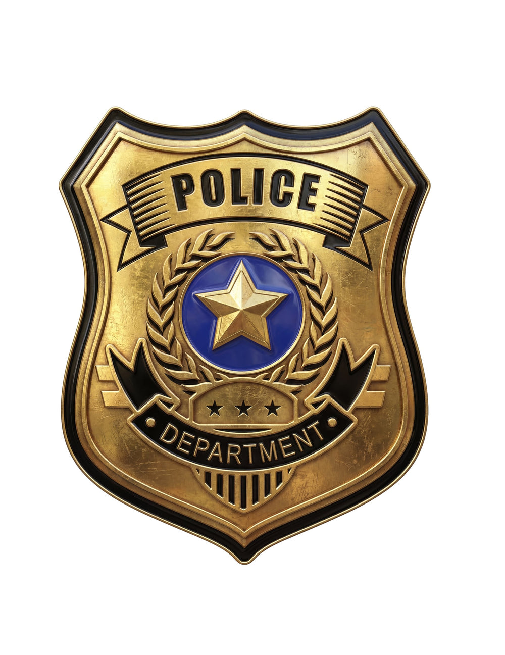 Badge de police pour adulte doré