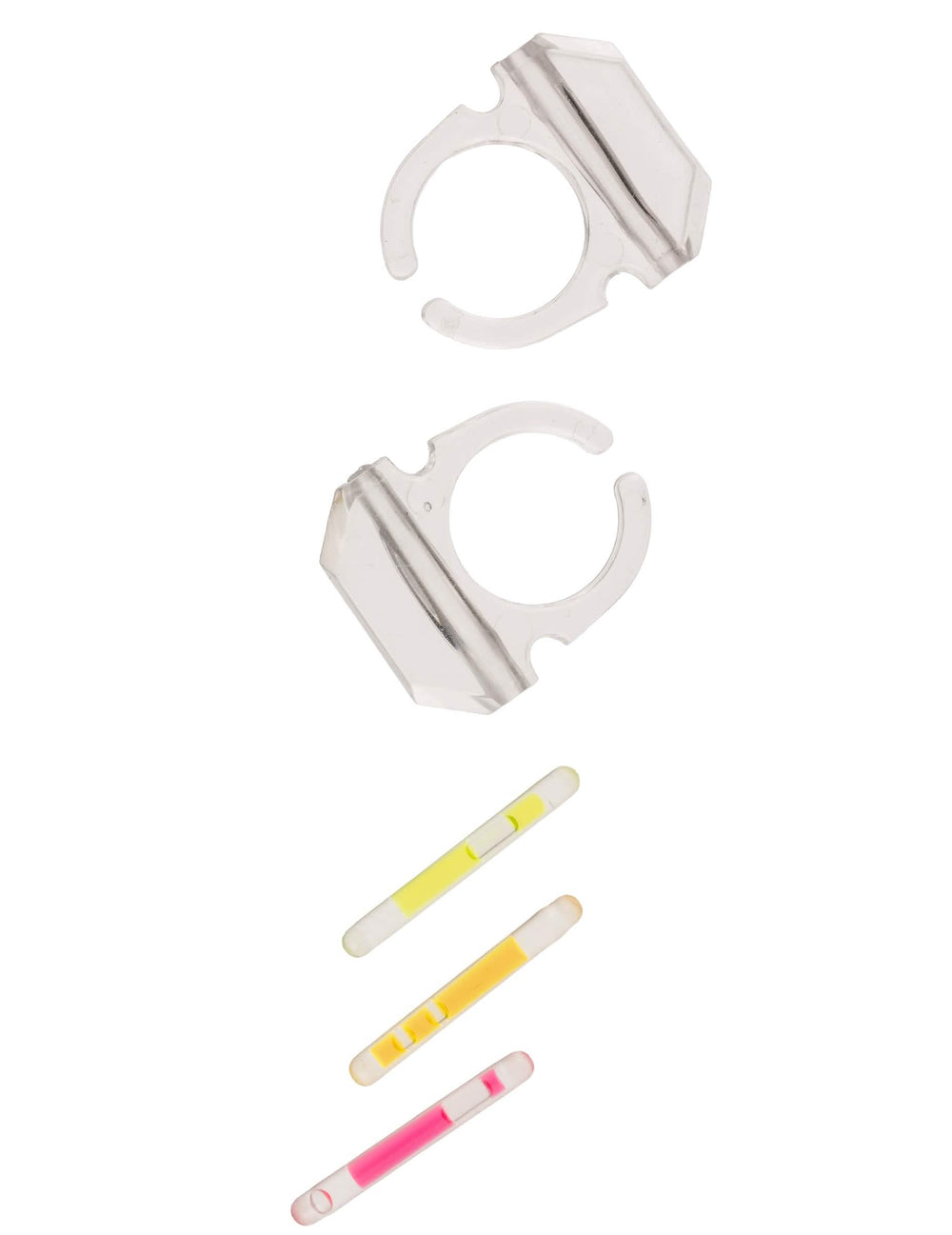 Vue des supports et des bâtonnets de la bague phosphorescente