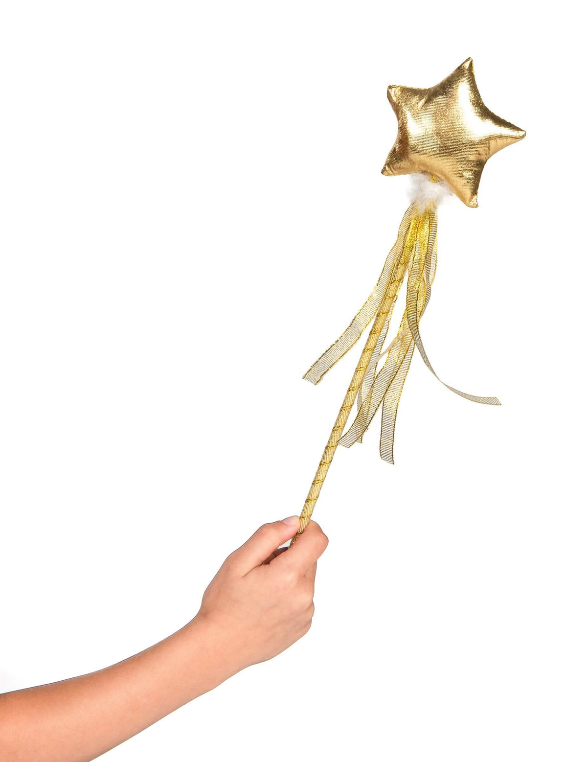 Zauberstab für Mädchen, golden mit Stern und Bändern