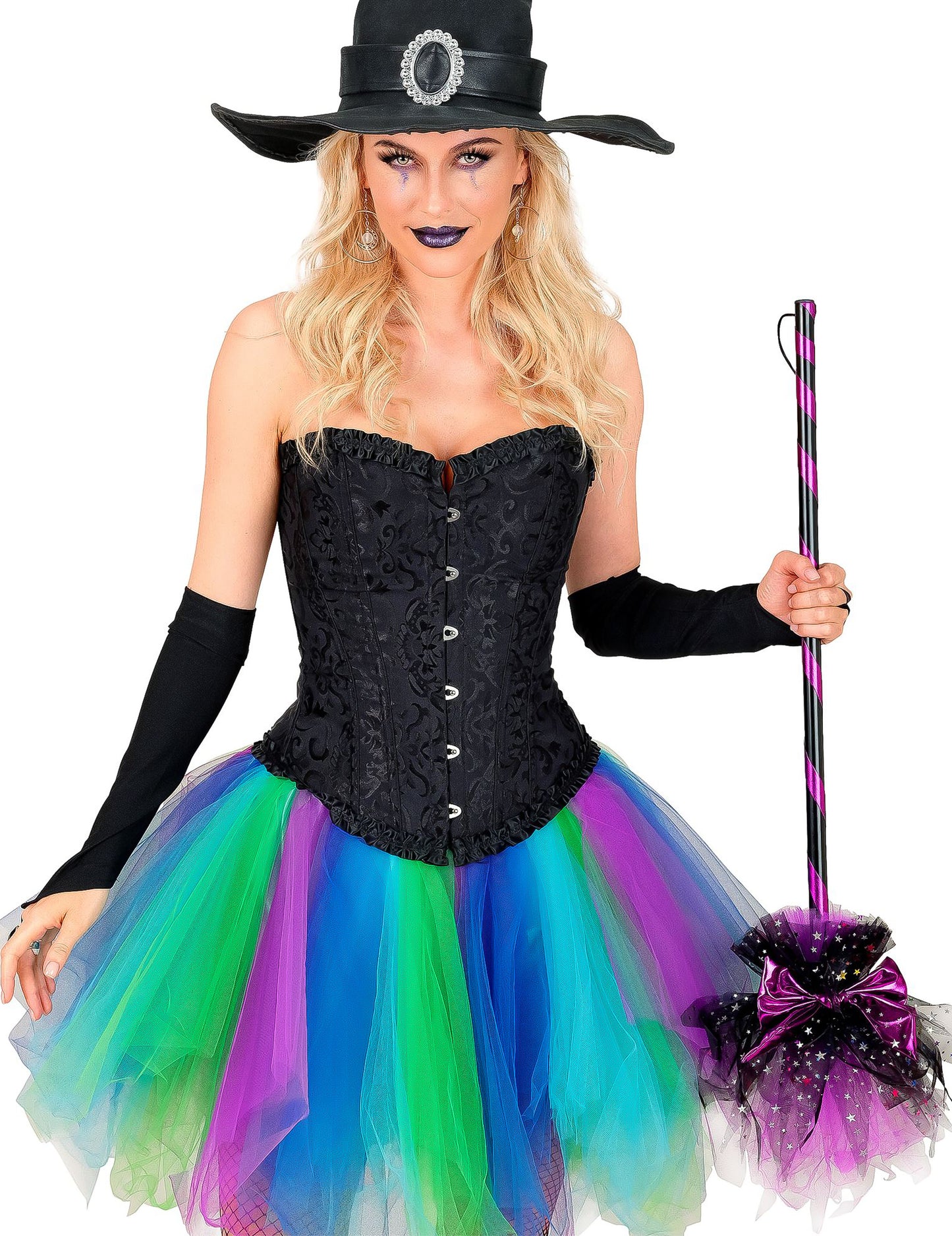 Hexenbesen Pink mit Schleife 85 cm fÃ¼r Kinder & Erwachsene