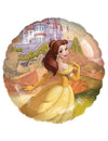 Ballon aluminium Belle pour enfant jaune avec décor de château