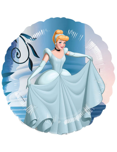 Aluminium-Ballon Cinderella für Kinder Blau Himmel