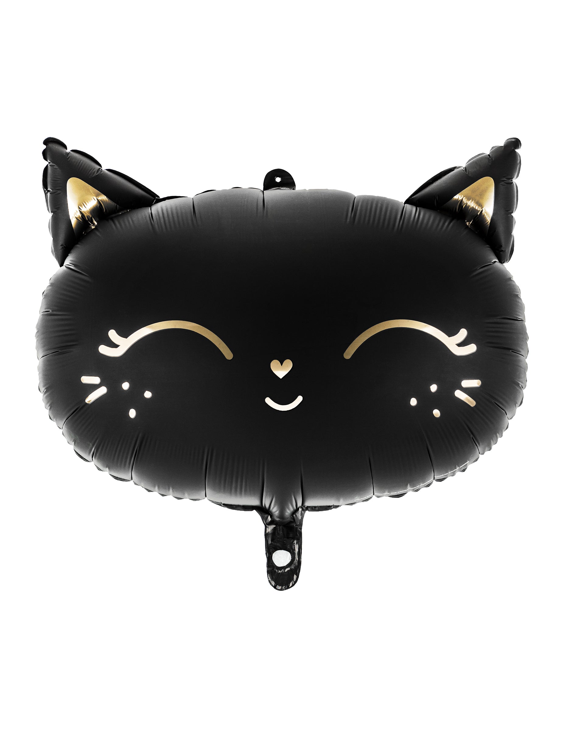 Ballon aluminium chat pour Halloween noir et doré