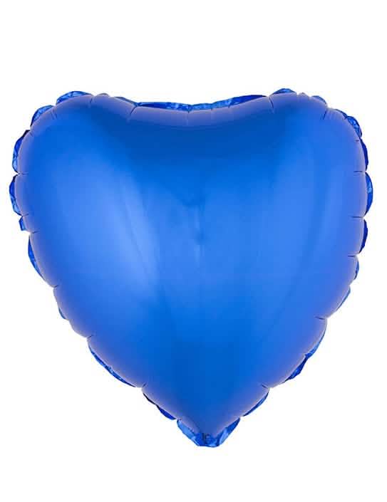 Ballon aus Aluminium in Herzform Blau