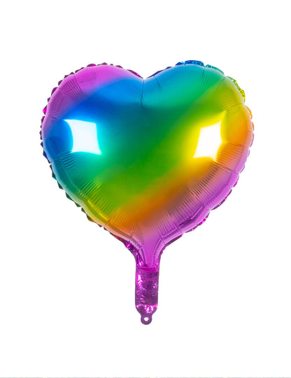 Regenbogen Herz-Ballon Aluminium Raumdekoration bunt 45 cm