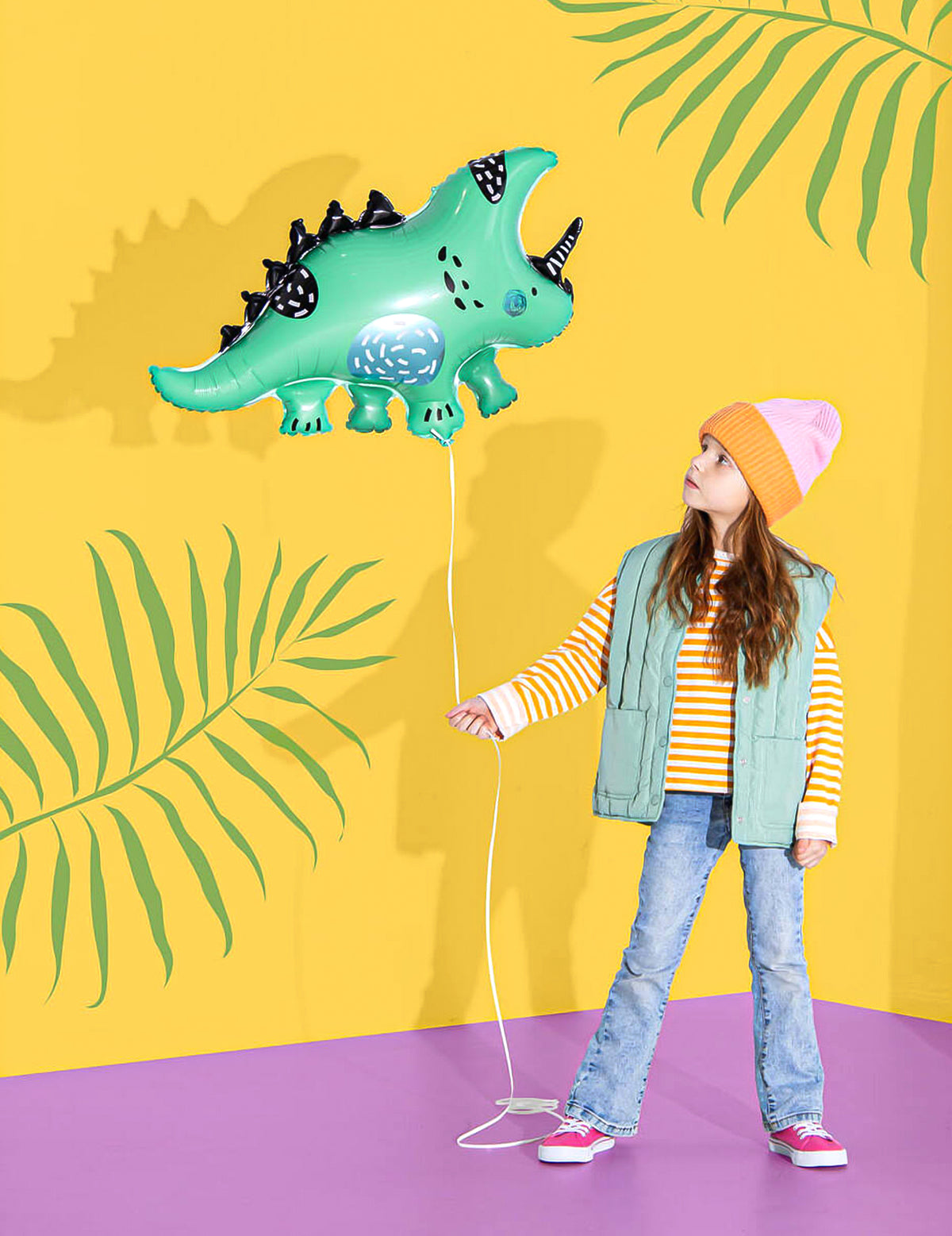 Dinosaurier Ballon aus Aluminium 76 x 44 cm