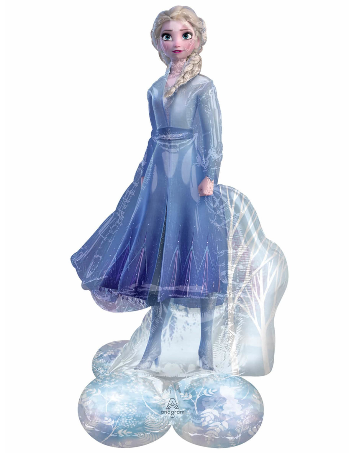Ballon aluminium géant AirLoonz Elsa La Reine des Neiges 2 pour enfant bleu et blanc