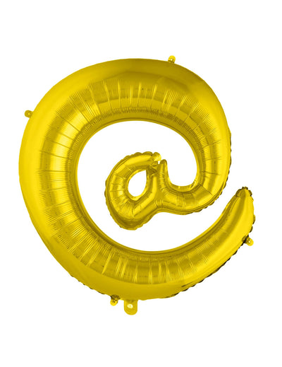 Riesiger Aluminiumballon mit goldenem @-Symbol