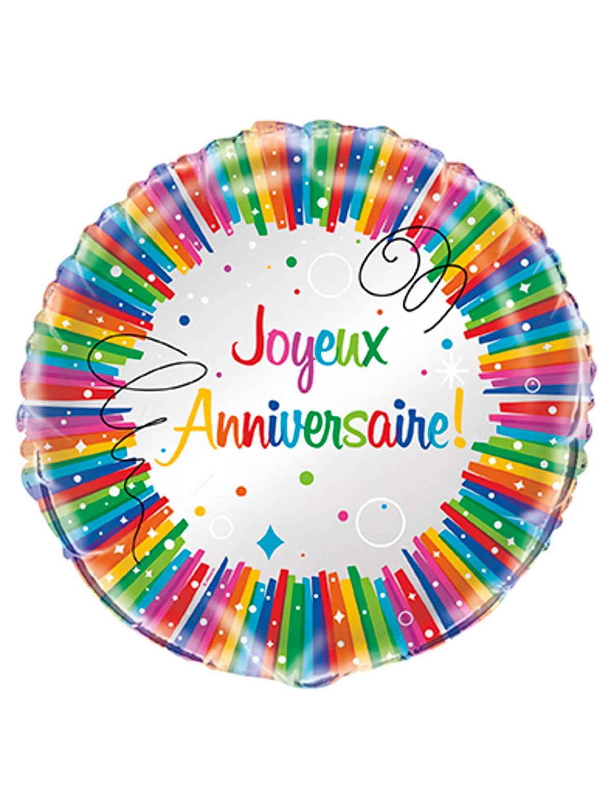 Ballon aluminium Joyeux Anniversaire multicolore gonflable