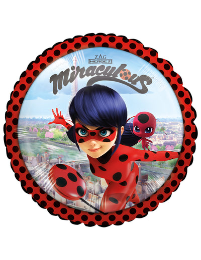 Ballon aluminium Ladybug rouge et noir à pois