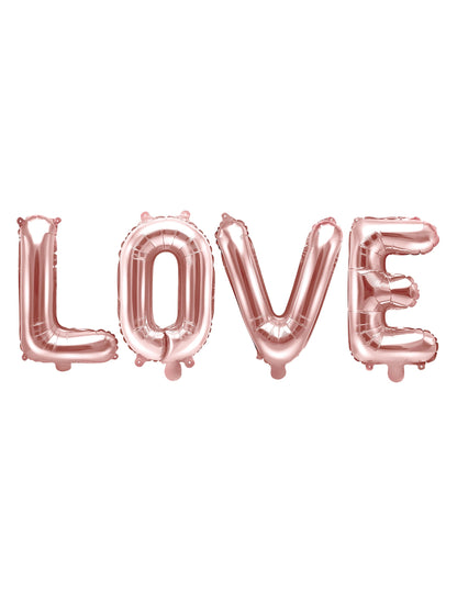 Ballon aluminium lettres LOVE pour fête rose gold