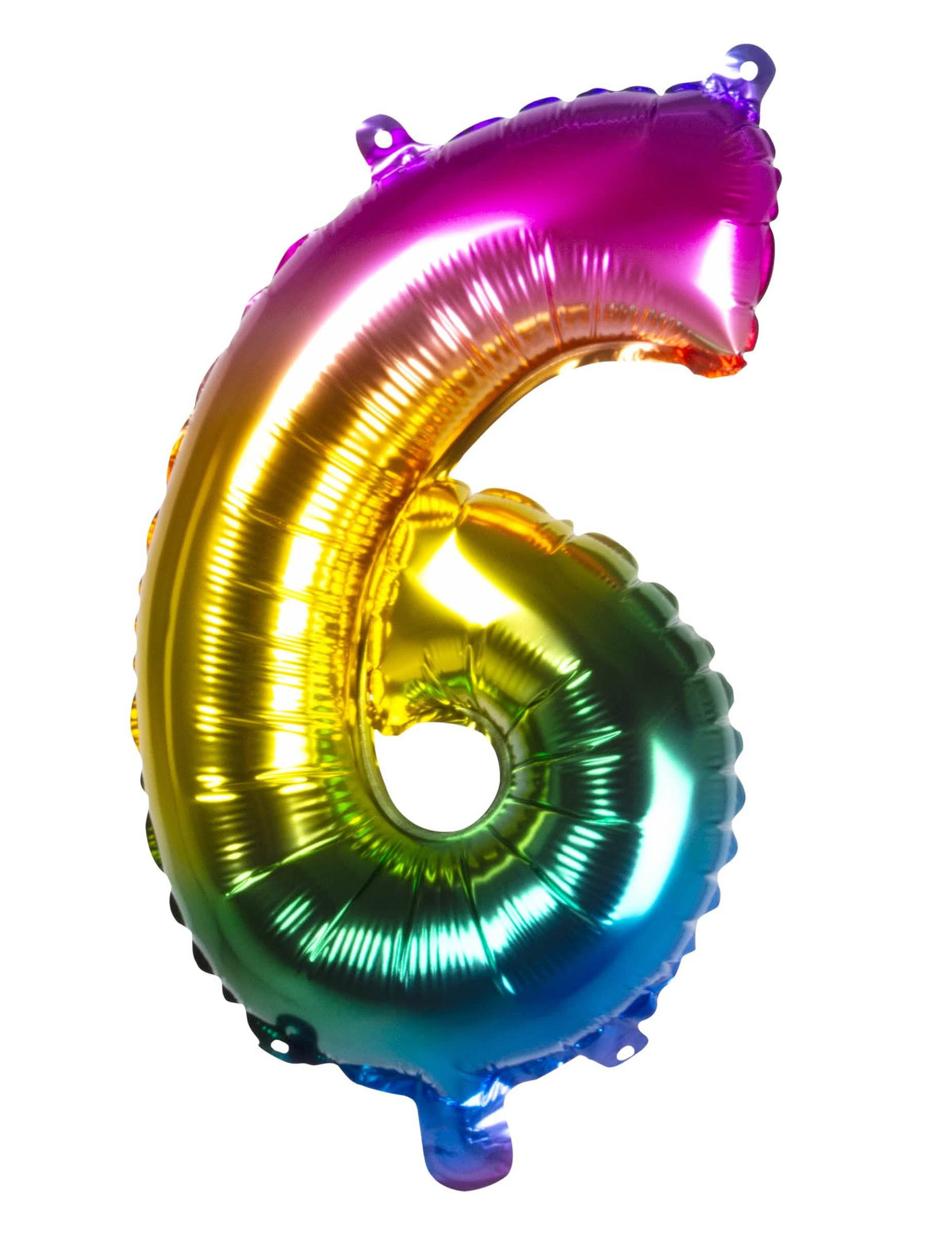 Chiffre 6 du ballon aluminium multicolore