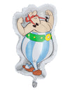 Ballon aluminium Obélix Astérix pour fête bleu et blanc