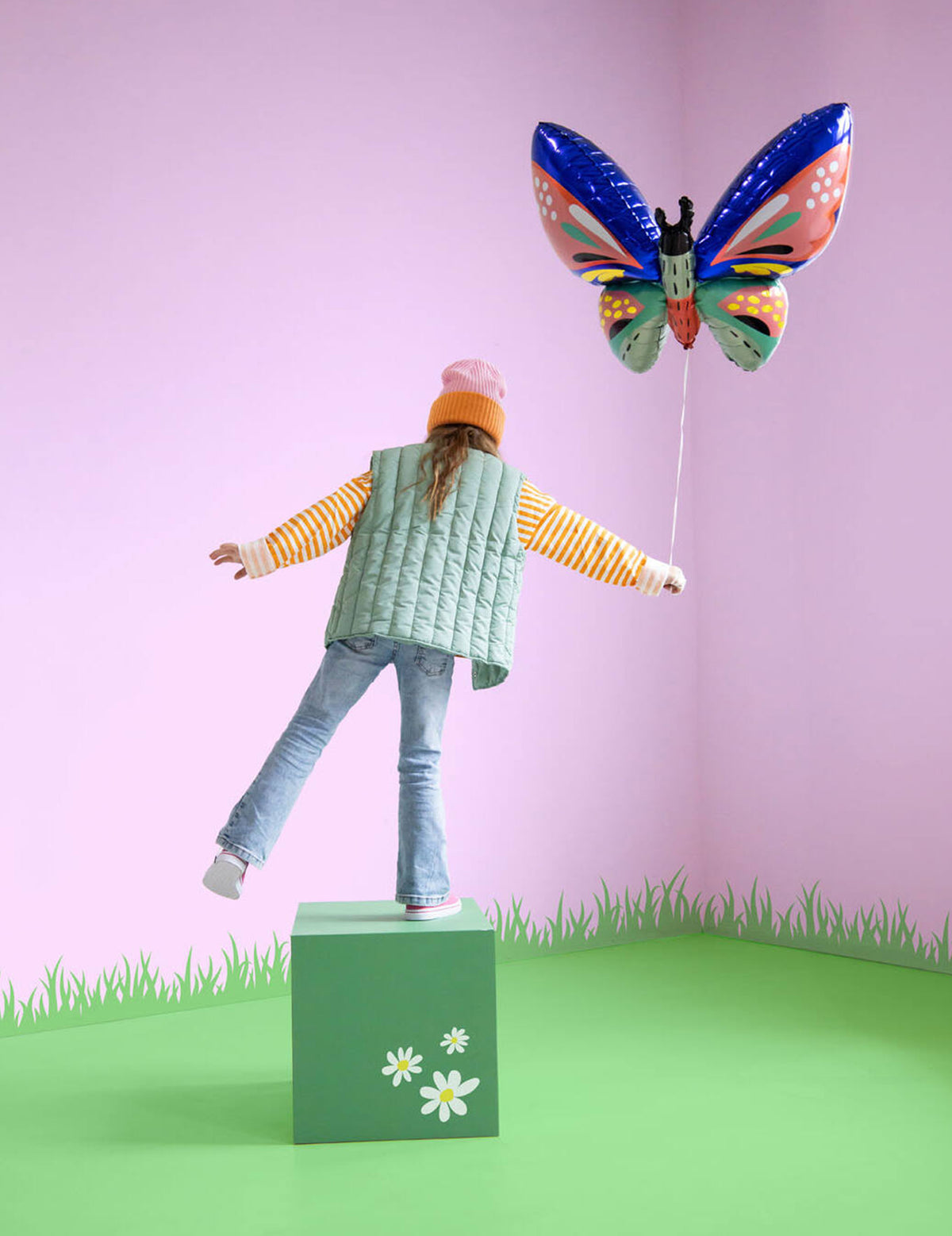 Folienballon Schmetterling mehrfarbig (88 x 54 cm)