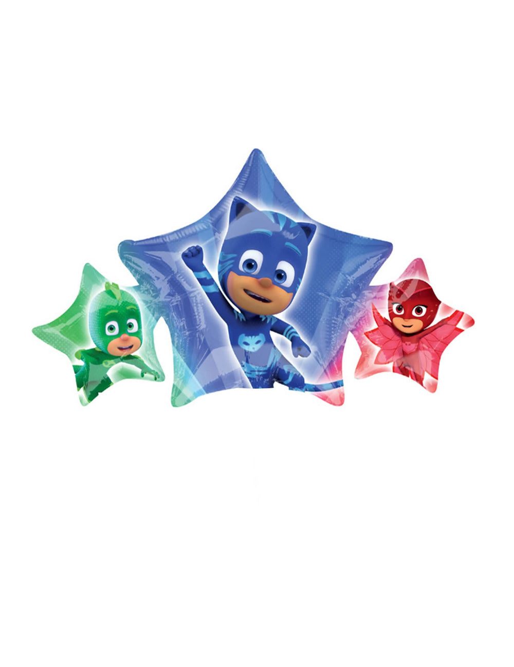 Aluminiumballon PJMasks für Kinder Bunt mit Yoyo Bibou und Gluglu