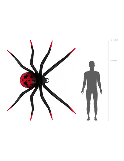 Gigantischer XXL Spinnen-Folienballon in Schwarz-Rot - 275 x 152 cm