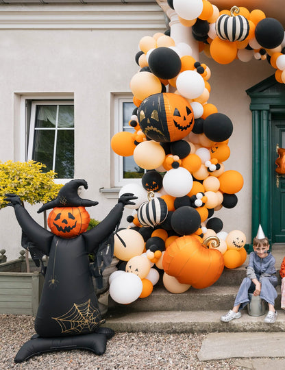 XXL Standballon Vogelscheuche in Schwarz Folienballon 111,5 x 152 cm