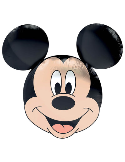 Ballon aluminium Tête Mickey Mouse pour enfant noir et beige