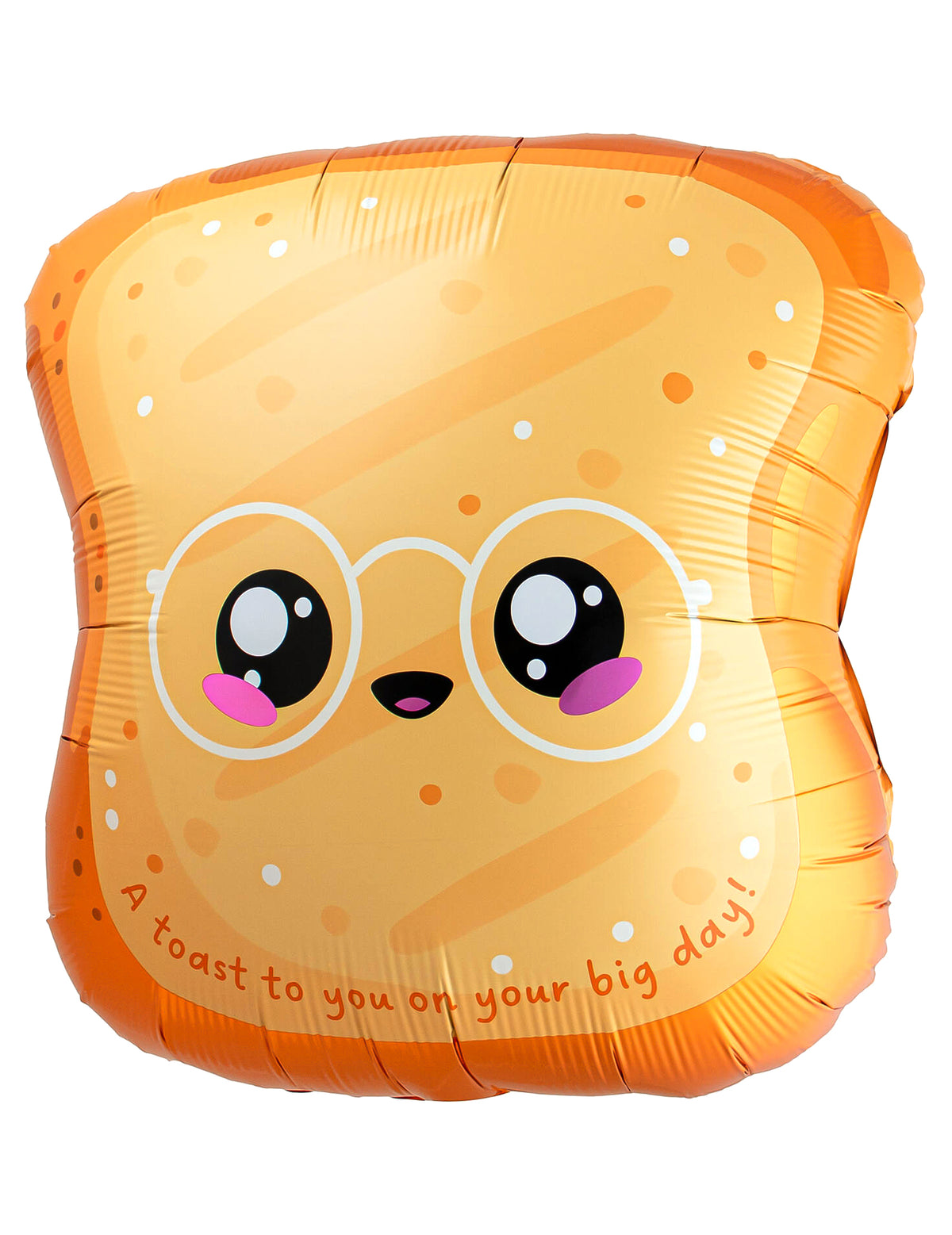Luftballon Toast Kawaii aus Aluminium 60 x 60 cm