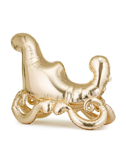 XXL Folienballon Weihnachtsschlitten Gold 114 x 87 cm