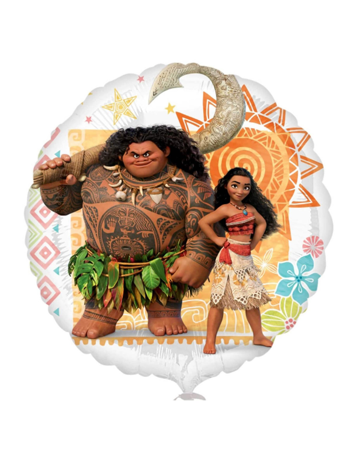 Detail von Maui und Vaiana des Aluminiumballons Vaiana